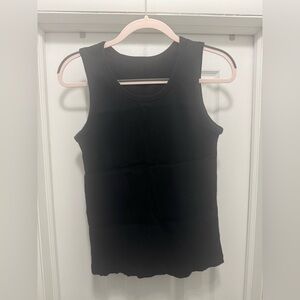 Muji Black Ribbed Tank Top